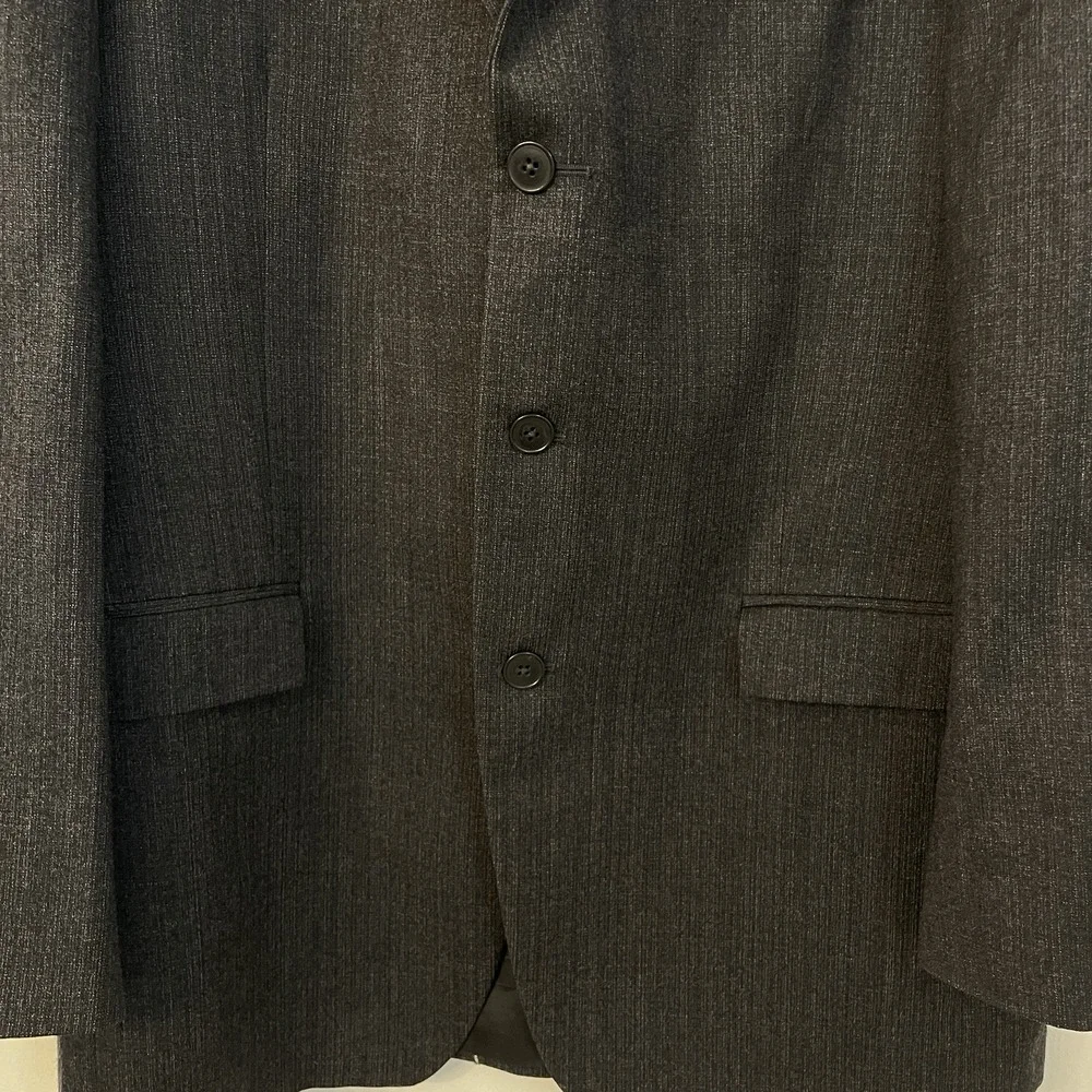 Brandini Pure Wool Blazer 41R Dark Gray Made in Canada Workwear Sport Coat